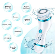 5 in 1 Electric Facial Cleanser Wash Face Cleaning Machine Skin Pore Cleaner Body Cleansing Massage Mini Beauty Massager Brush